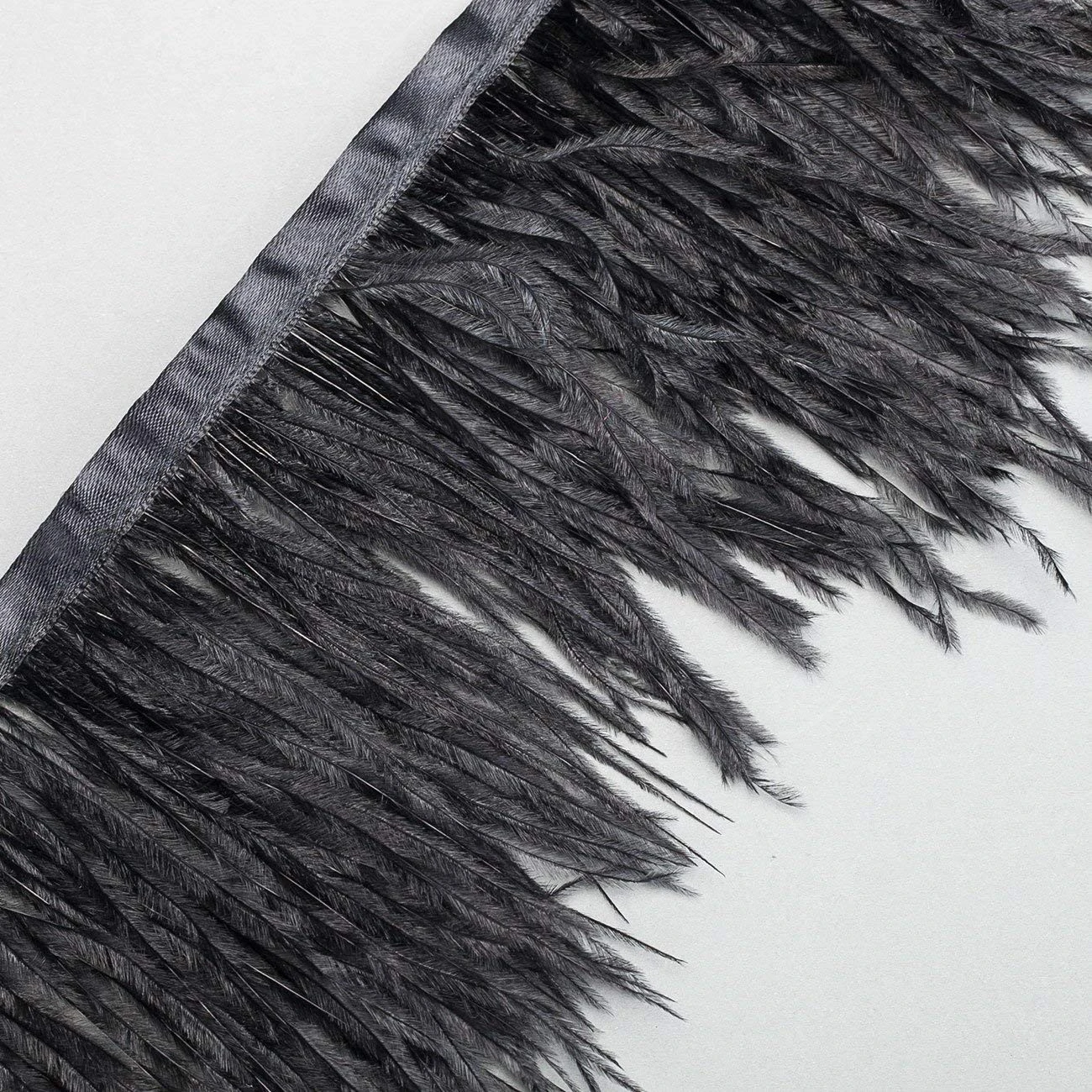China Manufacturer high Quality pink ostrich feathers by yard Stripped Ostrich fringe trim by yard