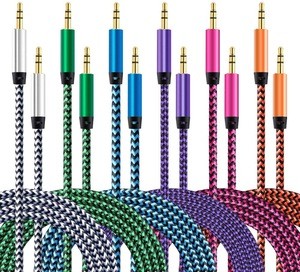 China packing EXW price aux cable with the gold plated plug audio cable customized stere aux audio  cord