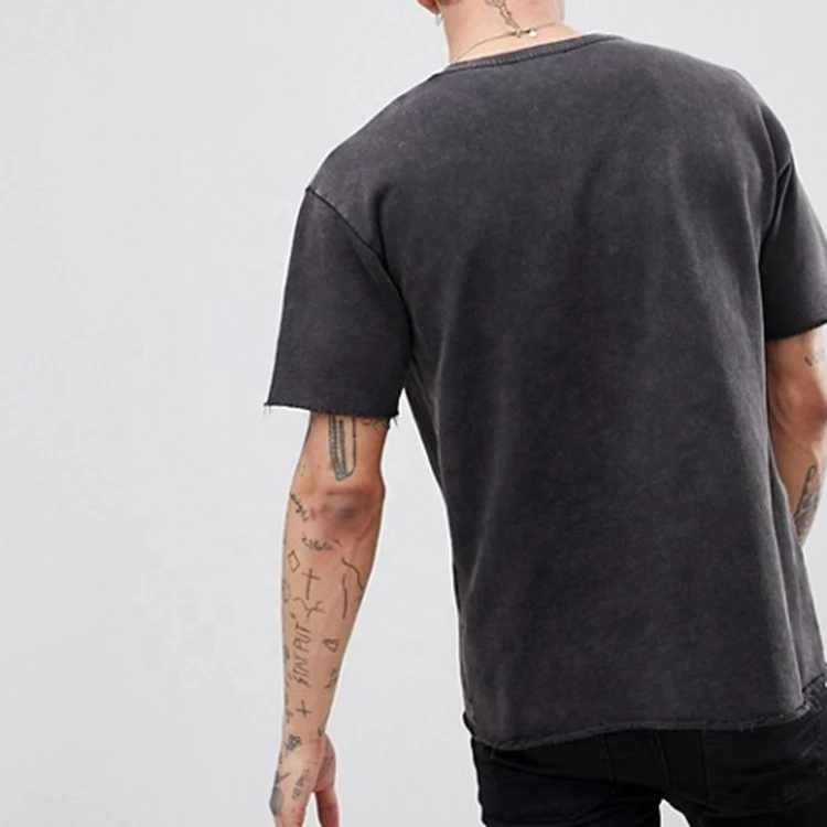 china supplier custom color men washed black boxy t shirt