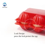 China supply 6 holes egg plastic cartons red egg box plastic egg storage box pet festival edition