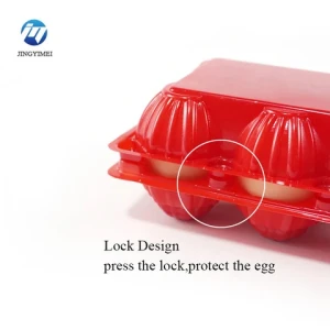 China supply 6 holes egg plastic cartons red egg box plastic egg storage box pet festival edition