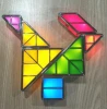CHRT New Arrival LED Light Colorful Plastic 7pcs Toy Set Magnetic Travel Tangram Puzzle