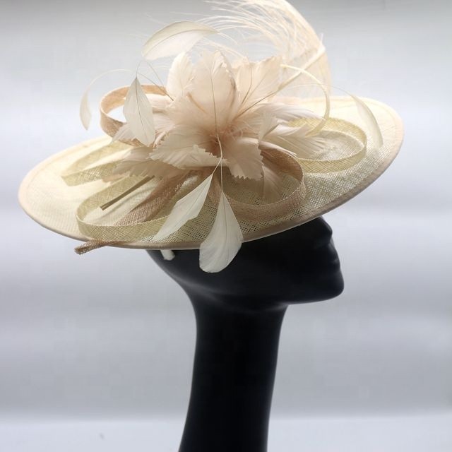 church party decoration sinamay feather fascinator hat