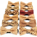 Classic PU Bowtie Men's Wood Grain Bow Tie Tuxedo Bowtie for Formal Occasion Wedding Party Adjustable Bowtie Creative Bow Ties