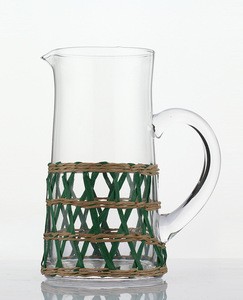 CLEAR JUG PITCHER WITH COLORED WEAVING