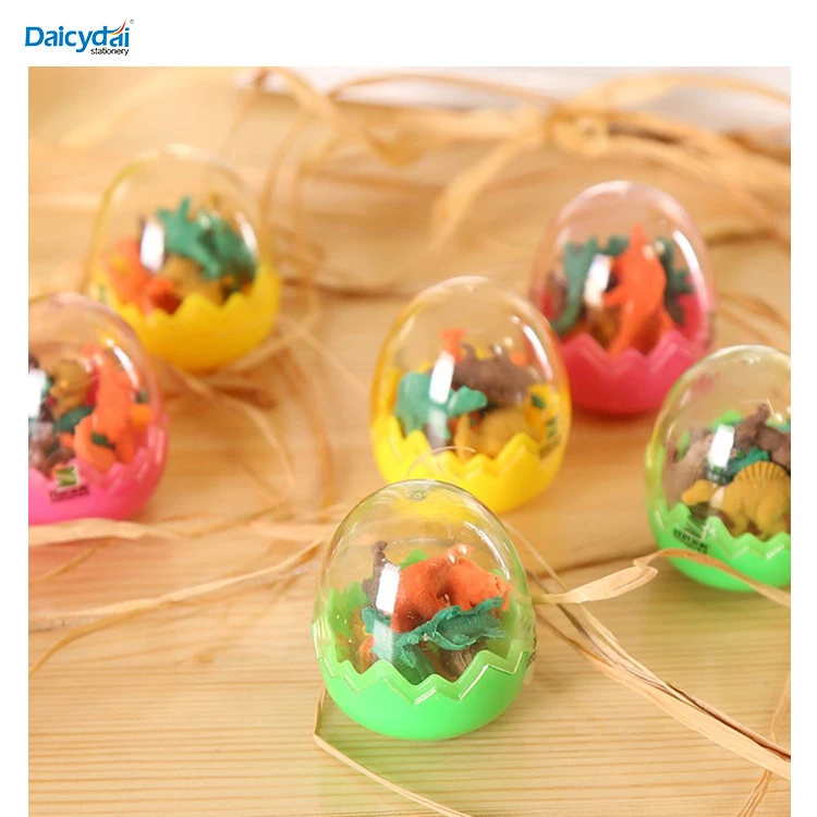 Colorful 3D Mini Fancy Kids Gift New Arrival Stationery Products Creative 6 Dinosaur Shape Egg Eraser egg