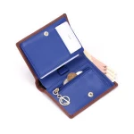 Cool Men Leather Wallet Double Fold luxury Pocket Wallet with zipper coin Pocket