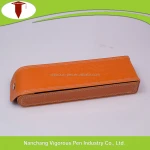 Corporate gift wholesale metal engraved pen set with PU leather box/red metal pen set