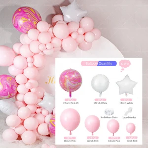 Cross border hot pink balloon chain combination birthday party wedding room decoration balloon decoration party supplies