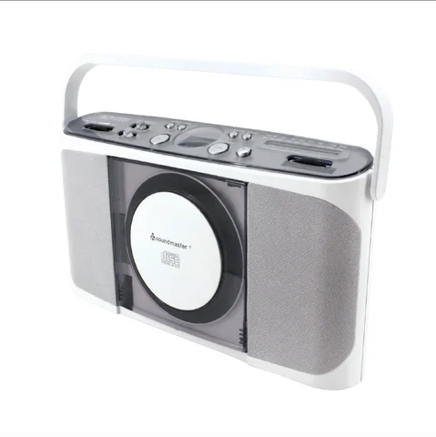 CT-287 AM/FM Analogue Radio Vertical LCD Display With Blue Backlight Double Speaker Front Loading Stereo CD Payer Radio