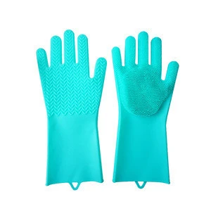 Cunite Hot sell on Amazon silicone household gloves for cleaning silicone dishwashing gloves silicone magic glove