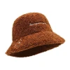 Custom adult kids size design your own logo fluffy winter berber Fleece fuzzy women bucket hat
