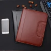 Custom Available A4 A5 B5 PU Business Zipper Document Organizer Leather Folder Art Portfolio Case