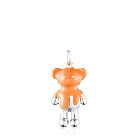 Custom Best Sale Personality S925 sterling silver 18k Gold plated Enamel bear touses charms pendant for bracelets jewelry making