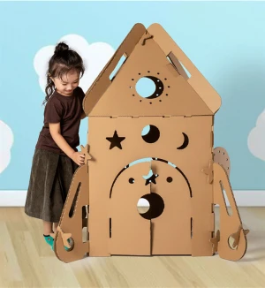 Custom Big Corrugated Paper House Shaped Pretend Play Toy Models Doll  Kids Educational toy