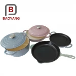 Custom cast iron enamel casserole cookware soup and stock seafood cooking pot