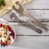custom FDA food grade plastic abs long handle mixing vegetables fruit 2 in 1 salad tools