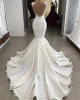 Custom Made Handmade Embroidered Mermaid Wedding Dress Sexy Cut-out Bridal Gown
