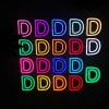custom neon sogn led neon light and samples letter D with different color