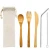 custom portable eco friendly reusable travel wooden kids bamboo cutlery set with bag