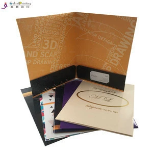 custom printing a4 size company document paper presentation folders pocket office business cardboard file folder