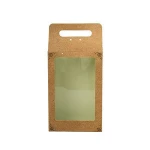 Custom recycled hanging kraft paper box with clear window