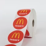 Custom round adhesive waterproof synthetic paper bottle label, roll logo label sticker printing