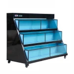 Custom supermarket restaurant 12mm HD float glass LED lamp fashion freezer shellfish tank