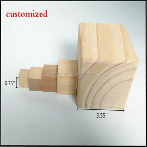 customized and wholesale unfinished wooden block cube