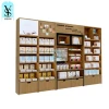 Customized Book Shop stationary display library fashion wall wood display Shelves