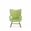 Customized Design velvet Tufted Button wingback living room green accent chair rocking chair