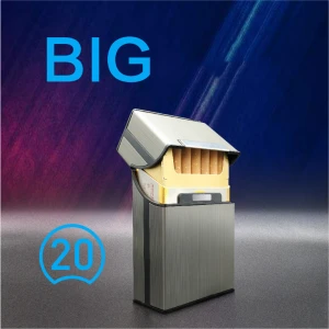 Customized magnetic cigarette box large capacity brushed metal cigarette case wholesale