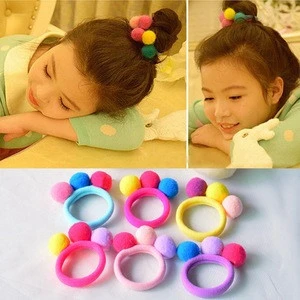 Cute 3 Balls Elastics Hair Holders Bands Gum Fashion Kids Candy Rubber Bands Headwear Girls Hair Accessories