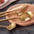 Import Cutlery Black Gold Plated Stainless Steel Metal Steak Knife Fork And Spoon Set from China