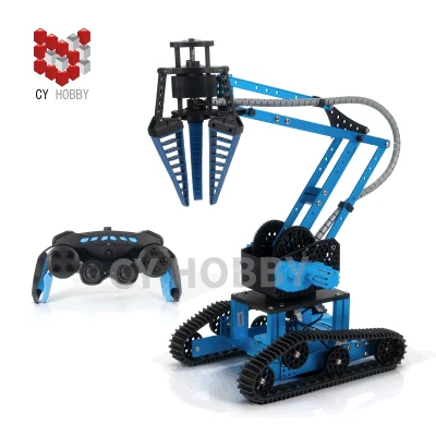 Cy-K4 DIY 2.4G Remote Control Mechanical Arm RC Intelligent Alloy Robot Games Engineering Vehicle Toys Manipulator Car for Kids