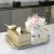 Import Decorative bathroom hexagon metal gold cosmetic women vanity mirror tray from China