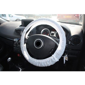 Designer Disposable Plastic White Car Steering Wheel Cover