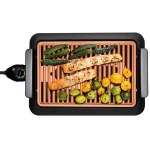 Die-Casting Non-Stick Smokeless  Indoors  Portable Electric BBQ  Grill Griddle with Removable Drip Tray