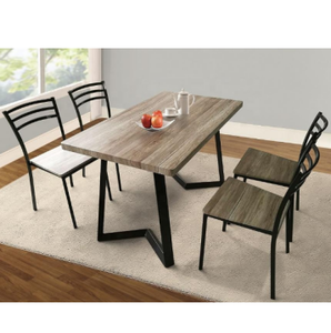 Dinning room furniture stainless steel dining tables set and 4 chairs for home
