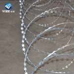 Dipped galvanized concertina nato barbed wire razor prison fence