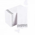Disposable Napkins White and Silver Hand Towels