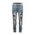 Import DiZNEW factory 2020 ripped knee patch  fashion men jeans  Shiny diamond patch denim from China