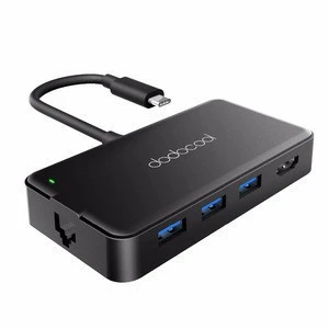 dodocool USB C 3.0 Hub Type C Hubs 7 in 1 with 4K HD/VGA Output Gigabit Ethernet Adapter Ports for MacBook Pro/ChromebookDC35B-1