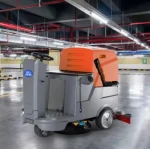 Double Brush Motors Mini Ride on Floor Scrubber Dryer Warehouse Cleaning with LED Headlight