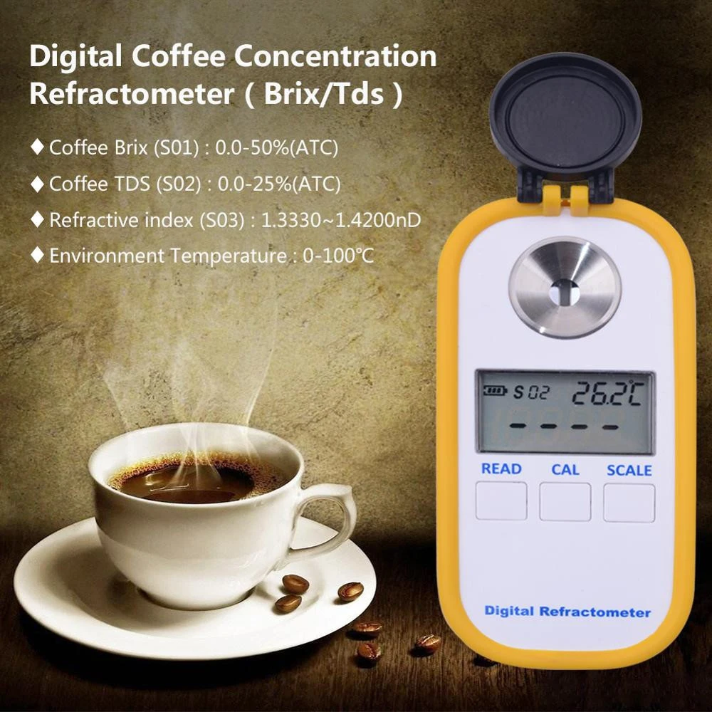 DR701 0-50% Brix Coffee Sugar Meter Digital Portable Electronic Refractometer TDS 0-25% Concentration Refractometer