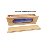 Drawer Bamboo Ziplock Bag Storage Organizer 1 Gallon Wooden Ziplock Food Storage Bag Storage Box