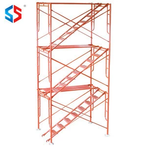 durable steel pipe frame h type powder coated mobile scaffolding tower with ladder