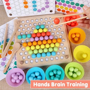Early Educational Toy Hands Brain Training Clip Beads Puzzle Board Math Game Baby Montessori Wooden Toys