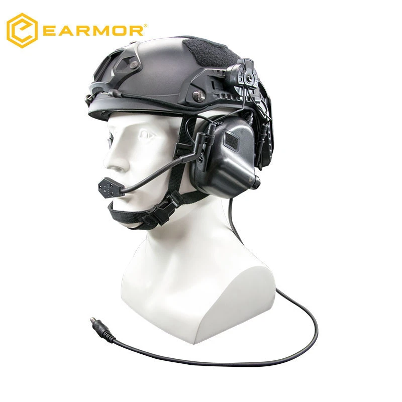 EARMOR M32H Military Helmet ARC/EXFIL rails NRR22 earphone With microphone for PTT radio communicate PPE hearing protection