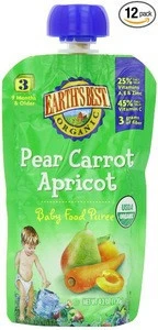Earths Best Organic Baby Food Puree, Pear Carrot Apricot Pack/ Spout Pouch